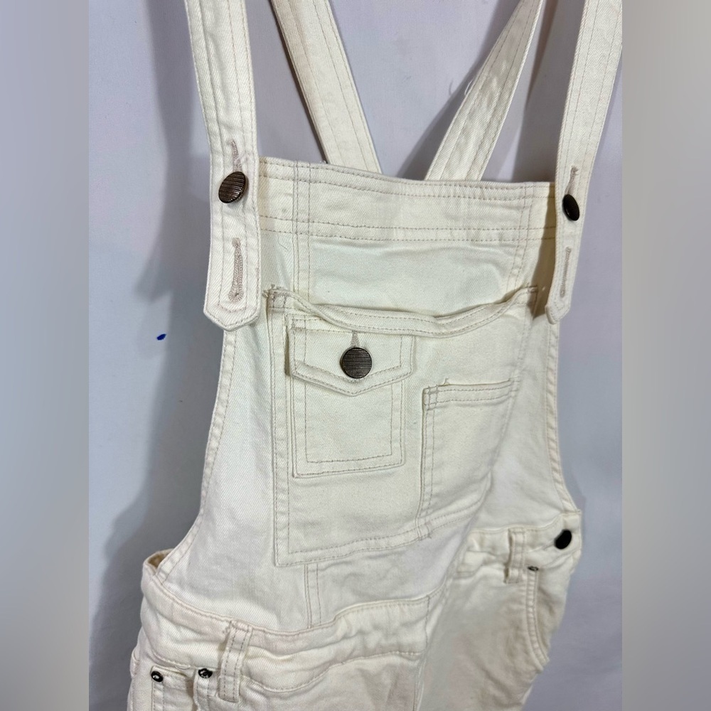 free people white denim skinny overalls size 26 - Picture 4 of 9